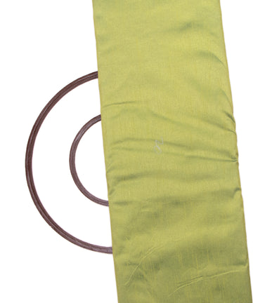 Lime Green Colour Plain Raw Silk Fabric